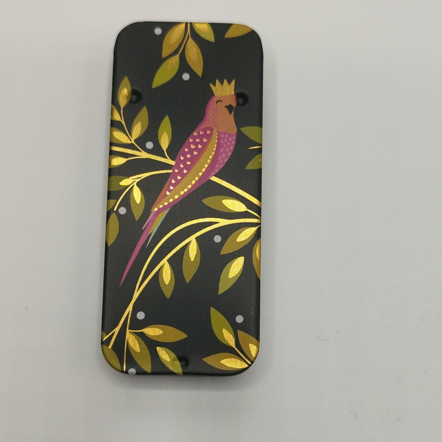 Magnetic Needle Tin Case Pink Parrot