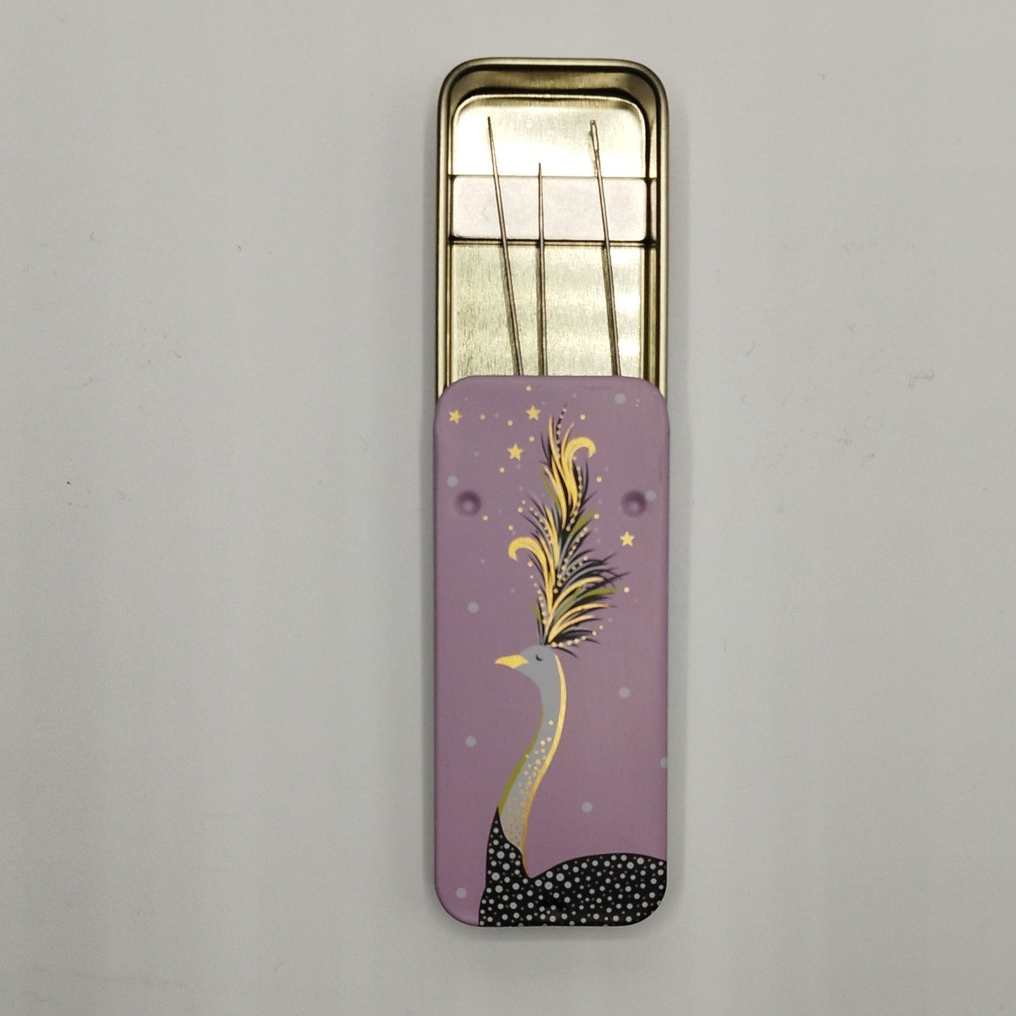 Magnetic Needle Tin Case Pink Ostrich
