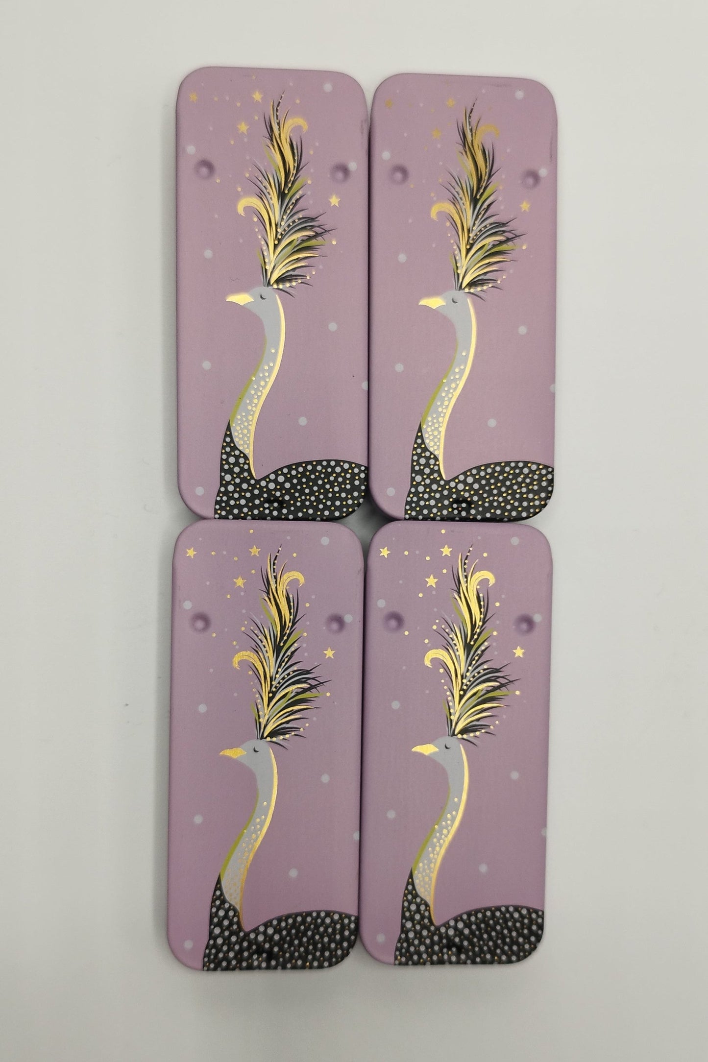 Magnetic Needle Tin Case Pink Ostrich