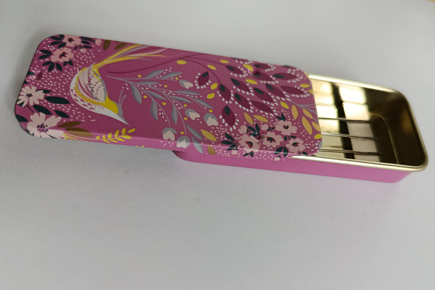 Magnetic Needle Tin Case Pink Bird