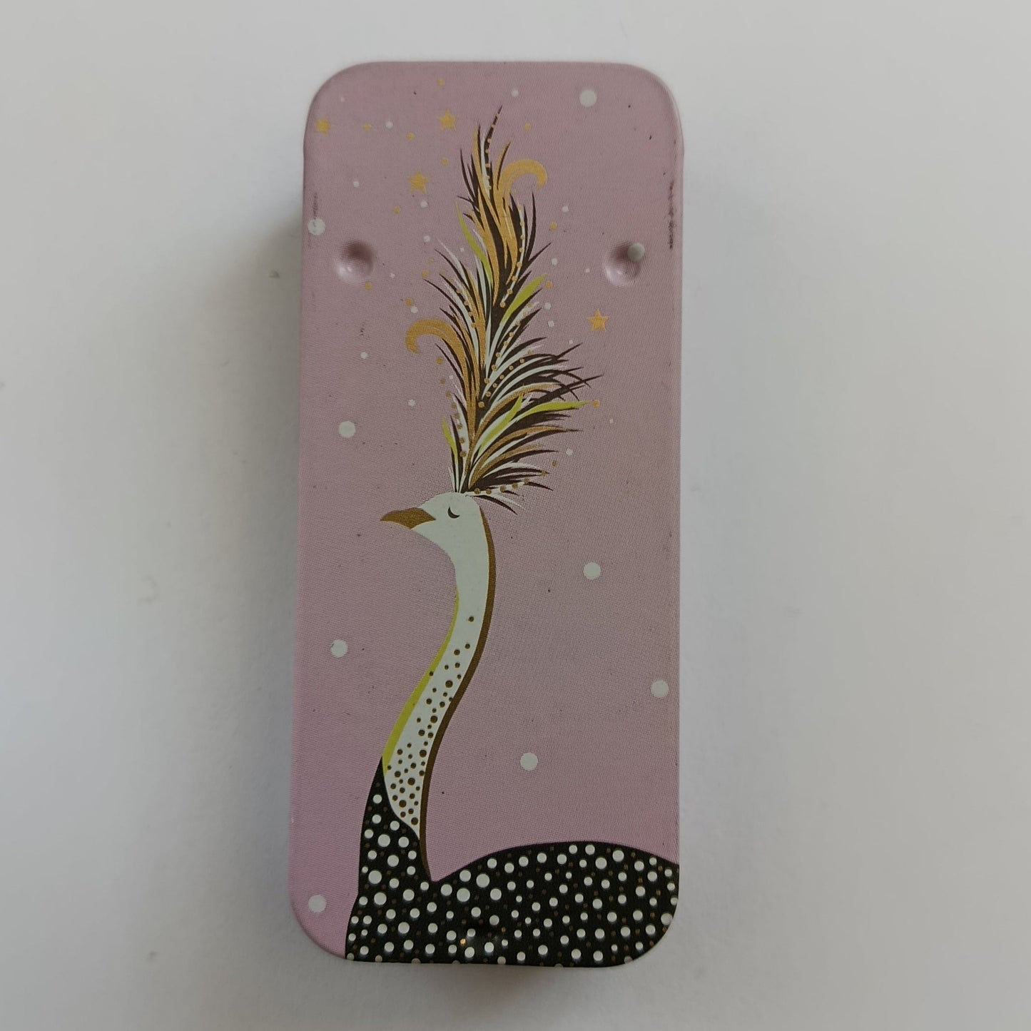 Magnetic Needle Tin Case Pink Ostrich