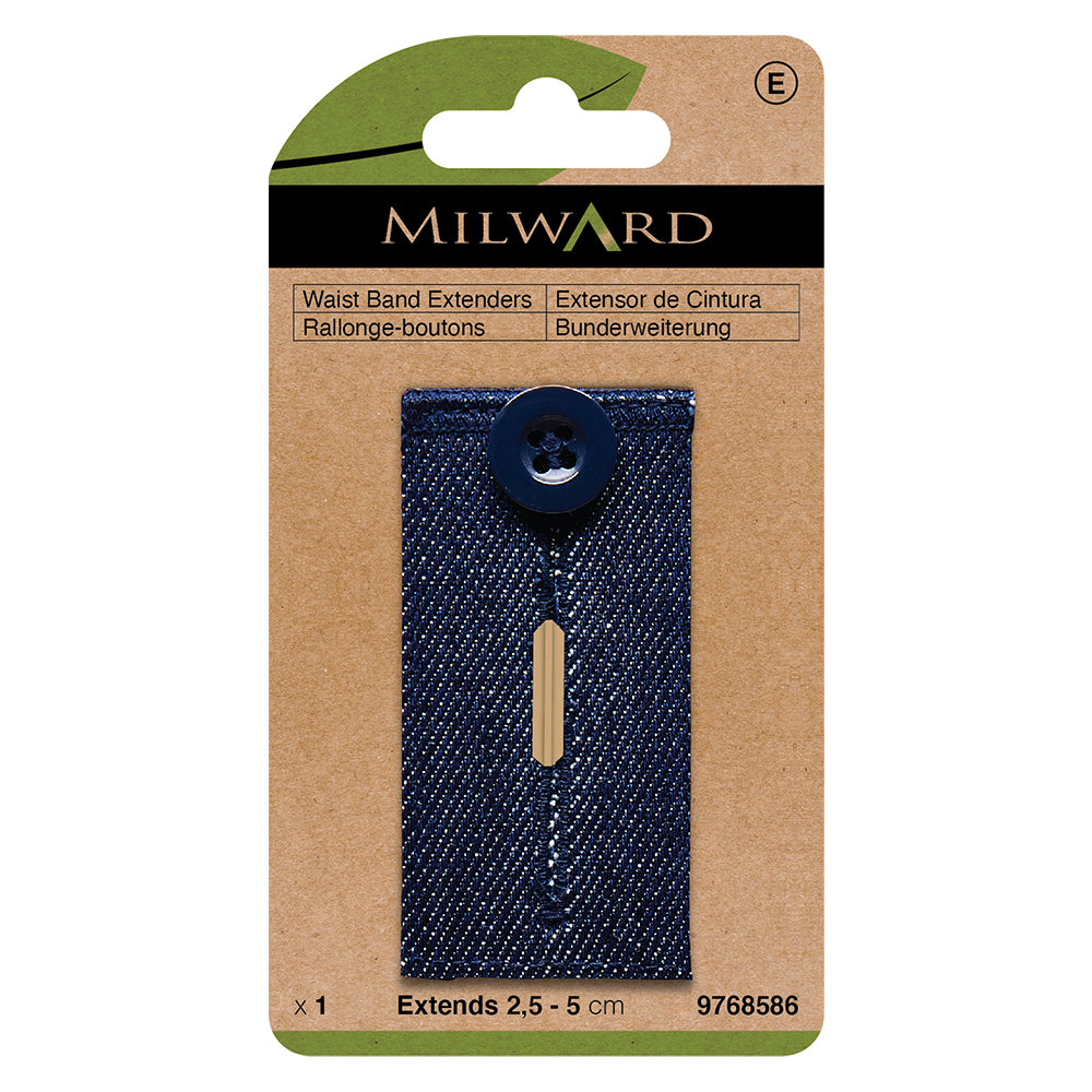 Waistband Extender Button, Mid Denim