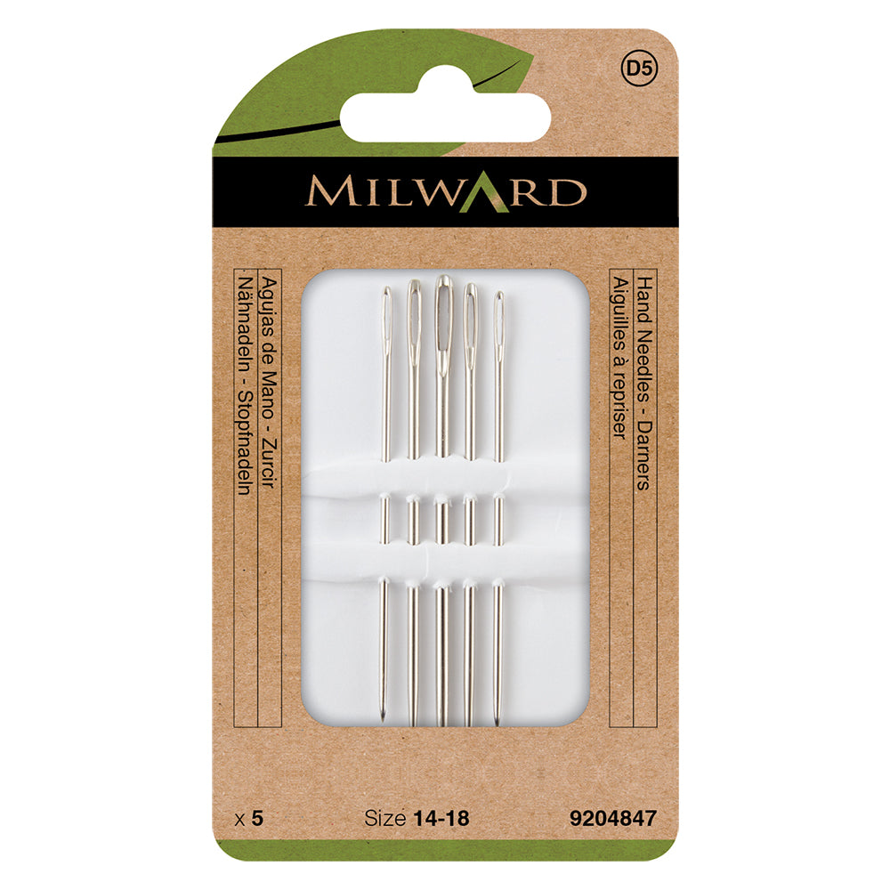 Pack of Milward hand needles with visible branding on a white background