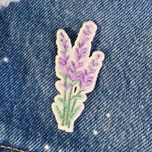 Iron on Lavender Embroidery Patch