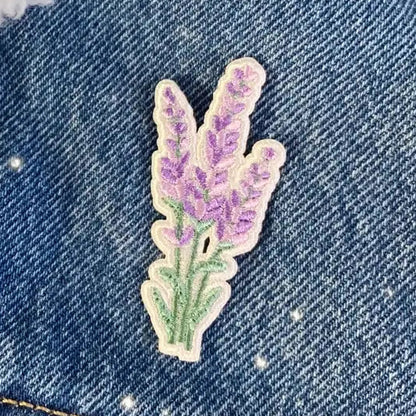 Iron on Lavender Embroidery Patch
