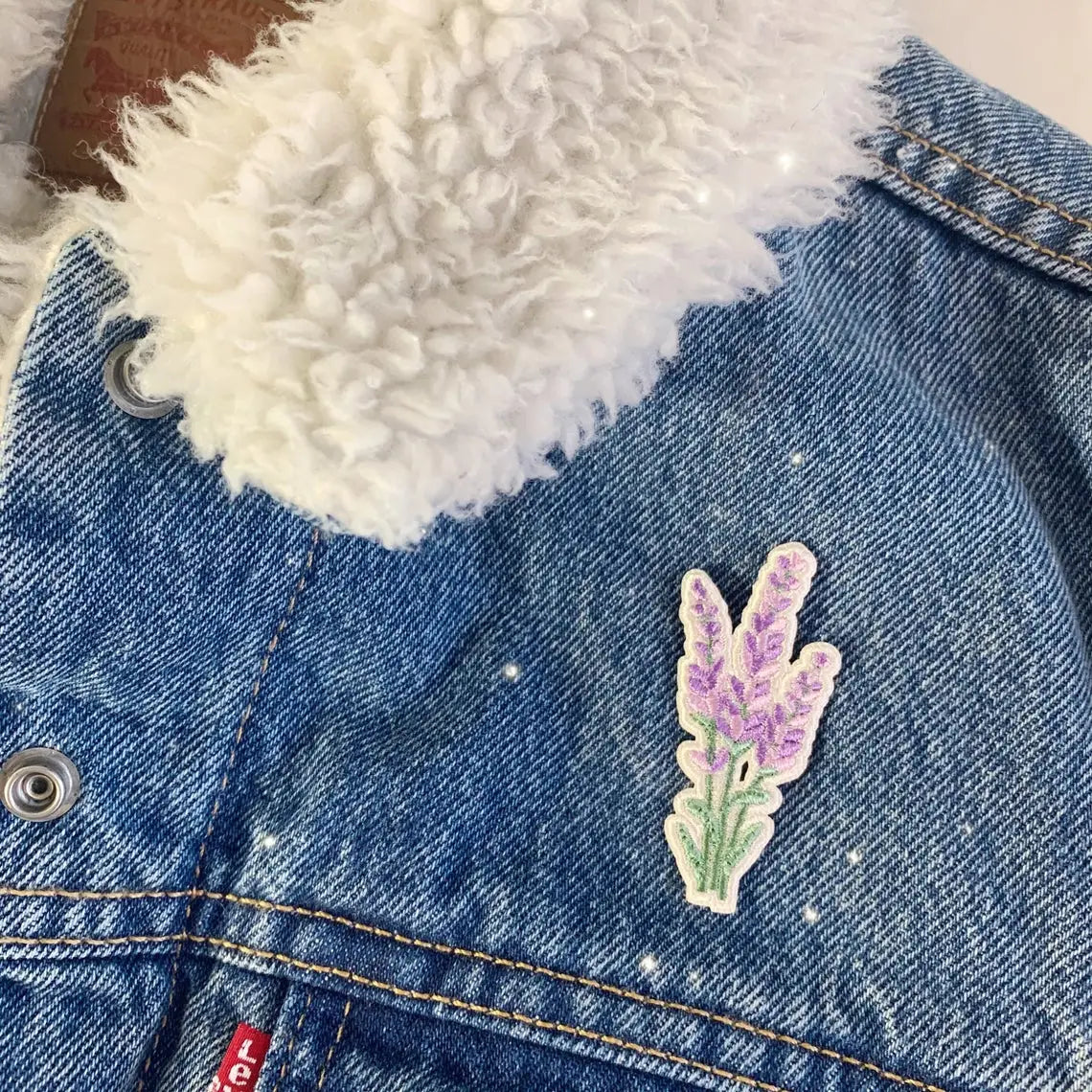 Iron on Lavender Embroidery Patch