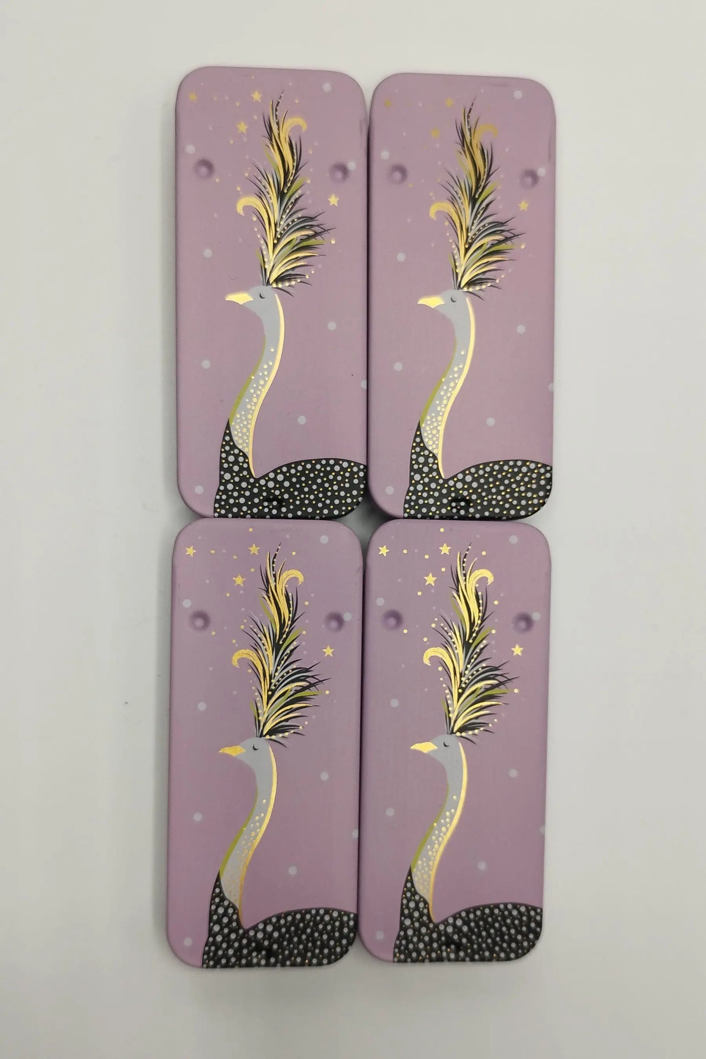 Magnetic Needle Tin Case Pink Ostrich
