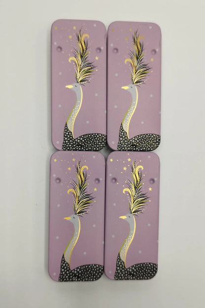 Magnetic Needle Tin Case Pink Ostrich