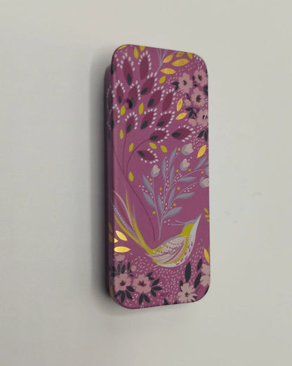 Magnetic Needle Tin Case Pink Bird