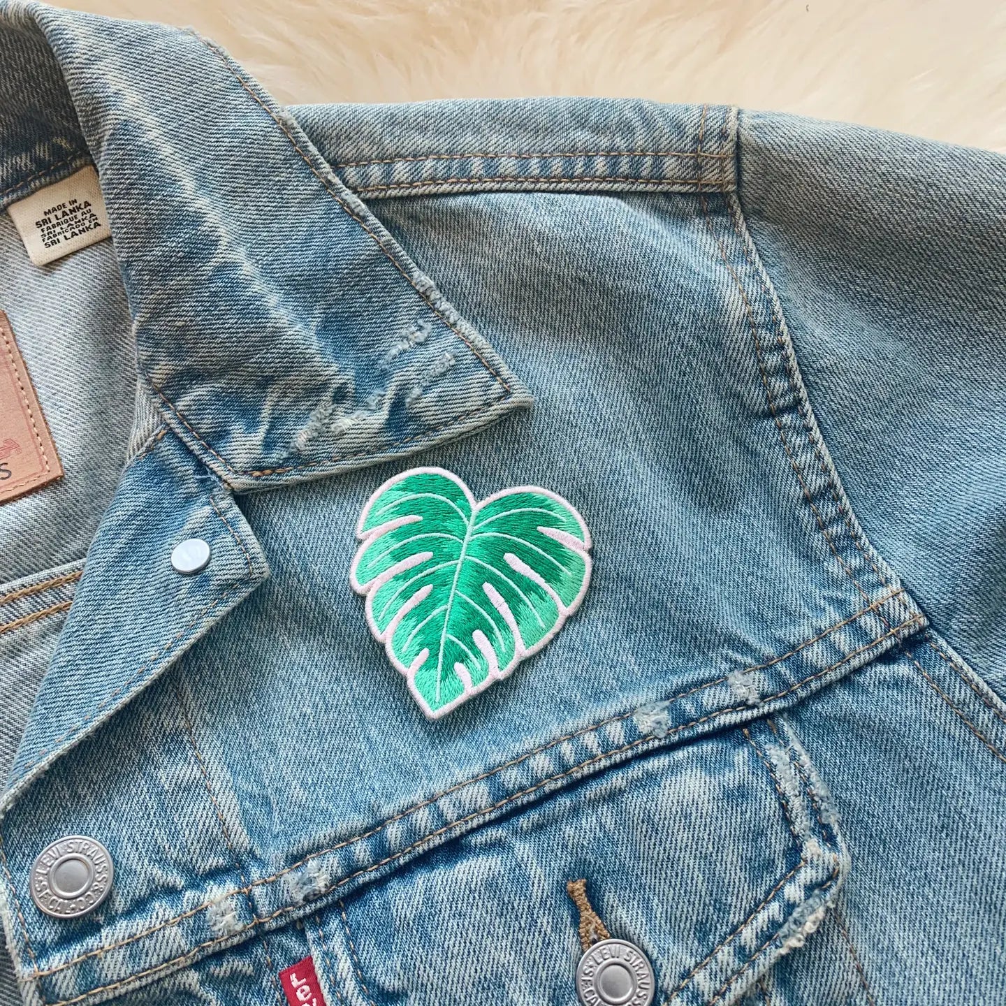 Iron on Monstera Leaf Embroidery Patch