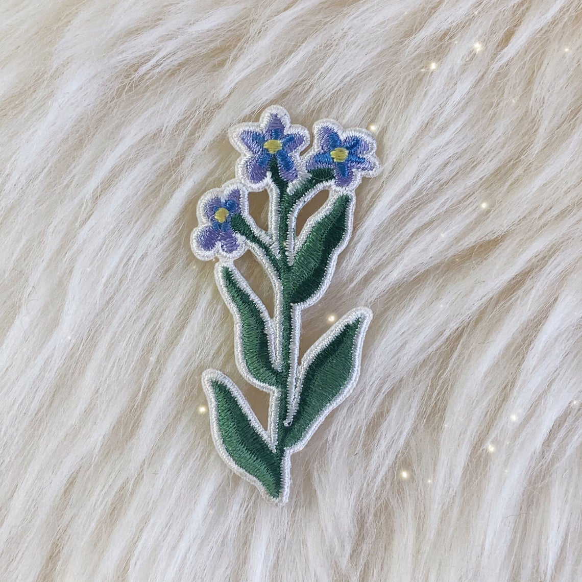 Iron on Forget-Me-Not Embroidery Patch