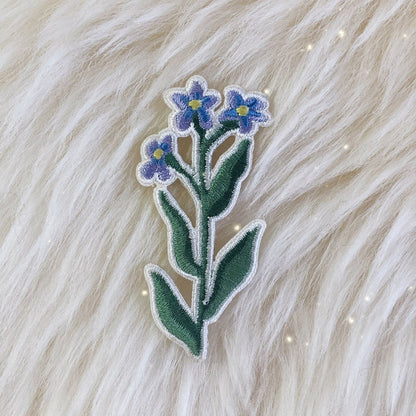 Iron on Forget-Me-Not Embroidery Patch