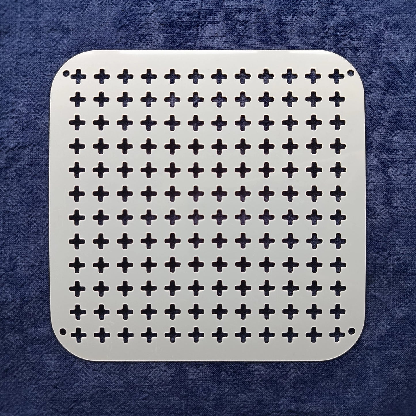 White Stencil of crosses for Sashiko