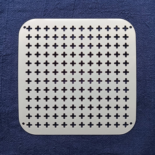 White Stencil of crosses for Sashiko