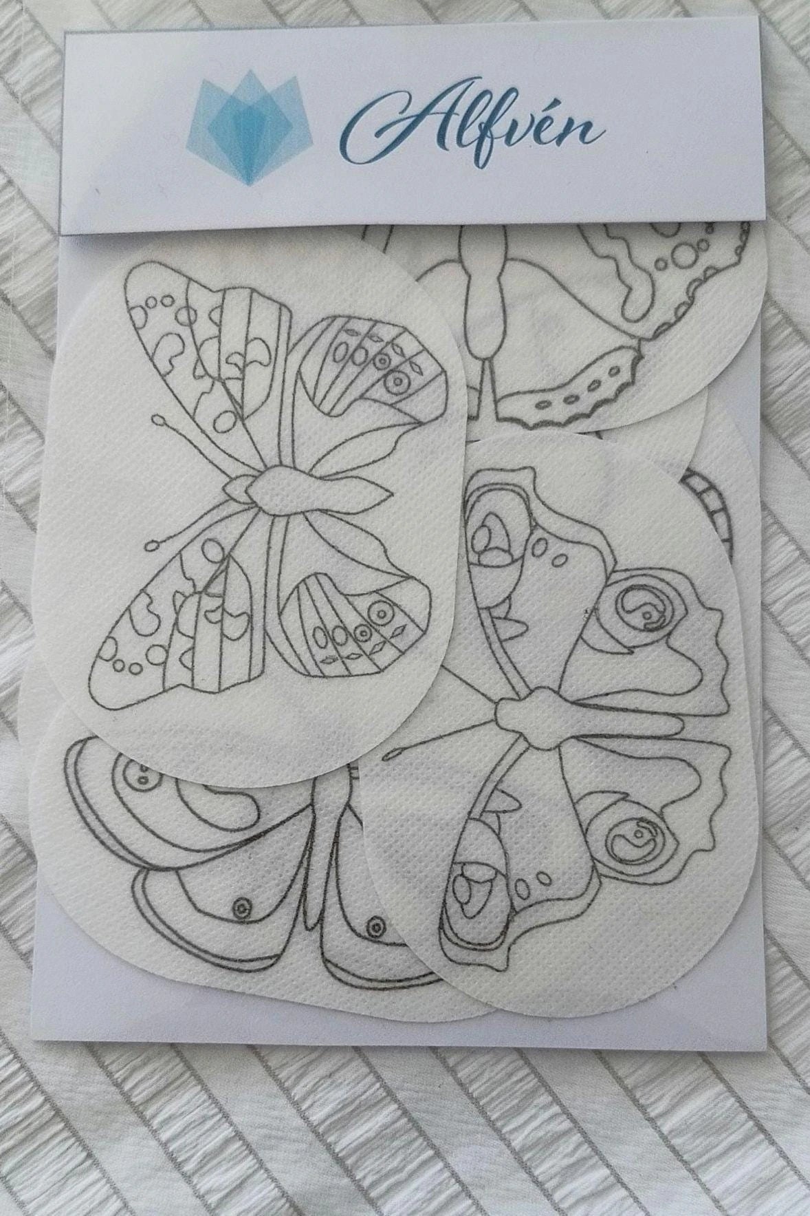 English Butterfly Stick and Stitch Washable Transfers, Peacock, Red Admiral, Orange Tip, Meadow Brown,  Common Blue, Painted Lady, Brimstone