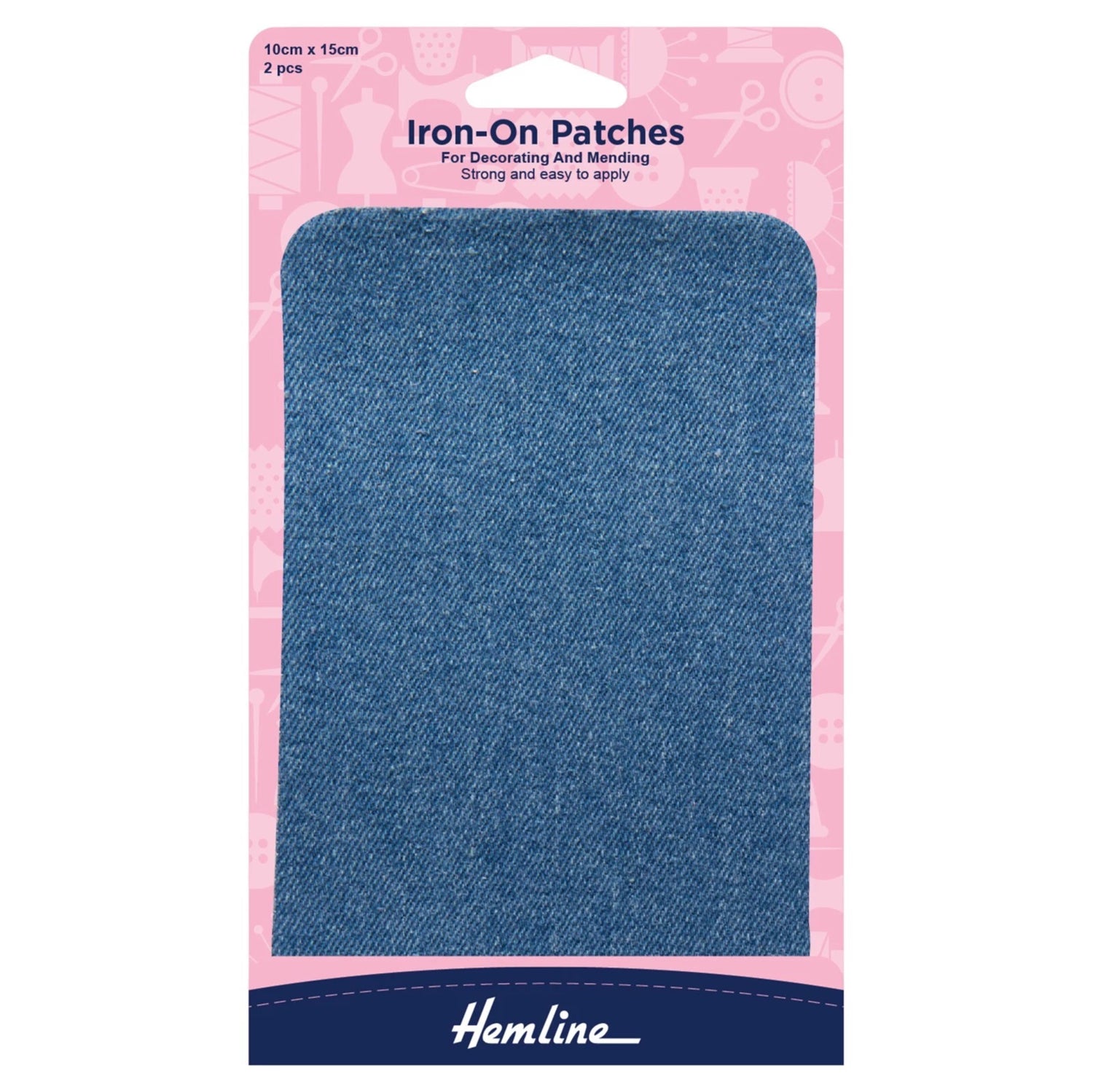 Pack of Light Blue Hemline Iron on Patches