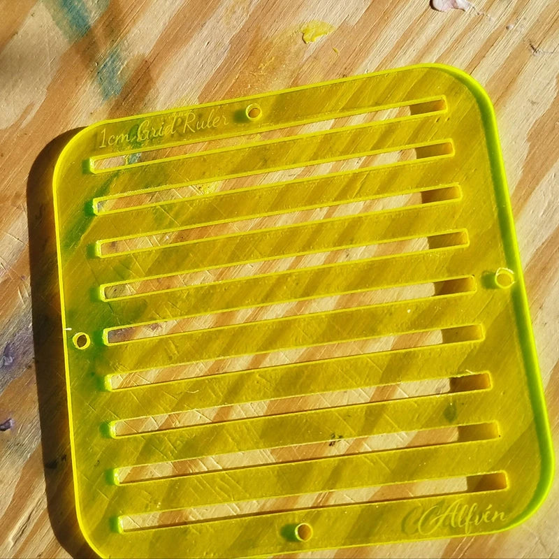 1cm Grid Ruler Transluscent Yellow