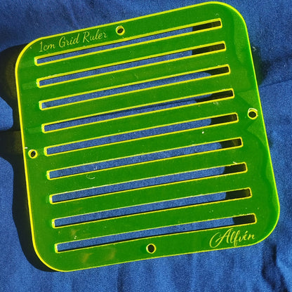 1cm Grid Ruler Transluscent Yellow