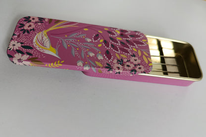 Magnetic Needle Tin Case Pink Bird