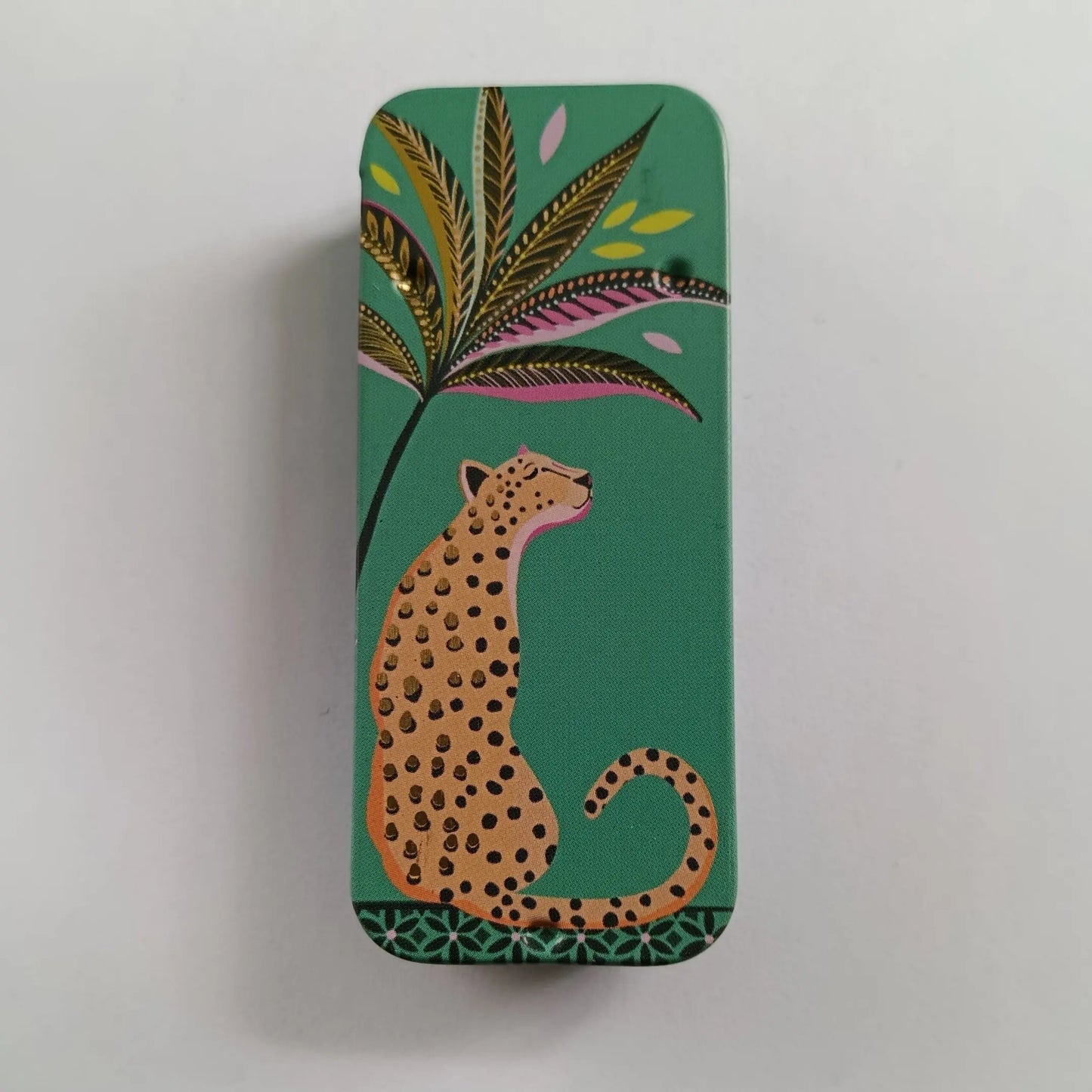 Magnetic Needle Tin Case Green Leopard