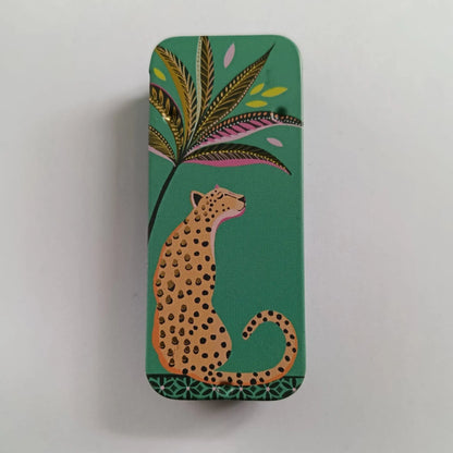 Magnetic Needle Tin Case Green Leopard