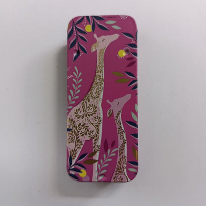 Magnetic Needle Tin Case Pink Giraffe