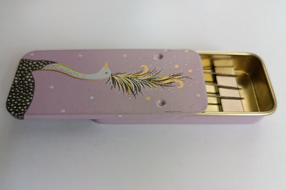 Magnetic Needle Tin Case Pink Ostrich