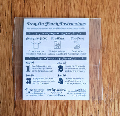 Iron on Forget-Me-Not Embroidery Patch