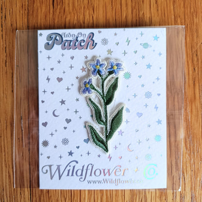Iron on Forget-Me-Not Embroidery Patch