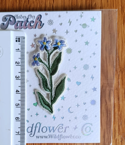 Iron on Forget-Me-Not Embroidery Patch