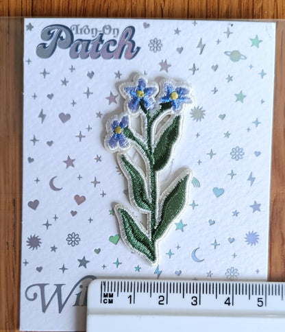 Iron on Forget-Me-Not Embroidery Patch