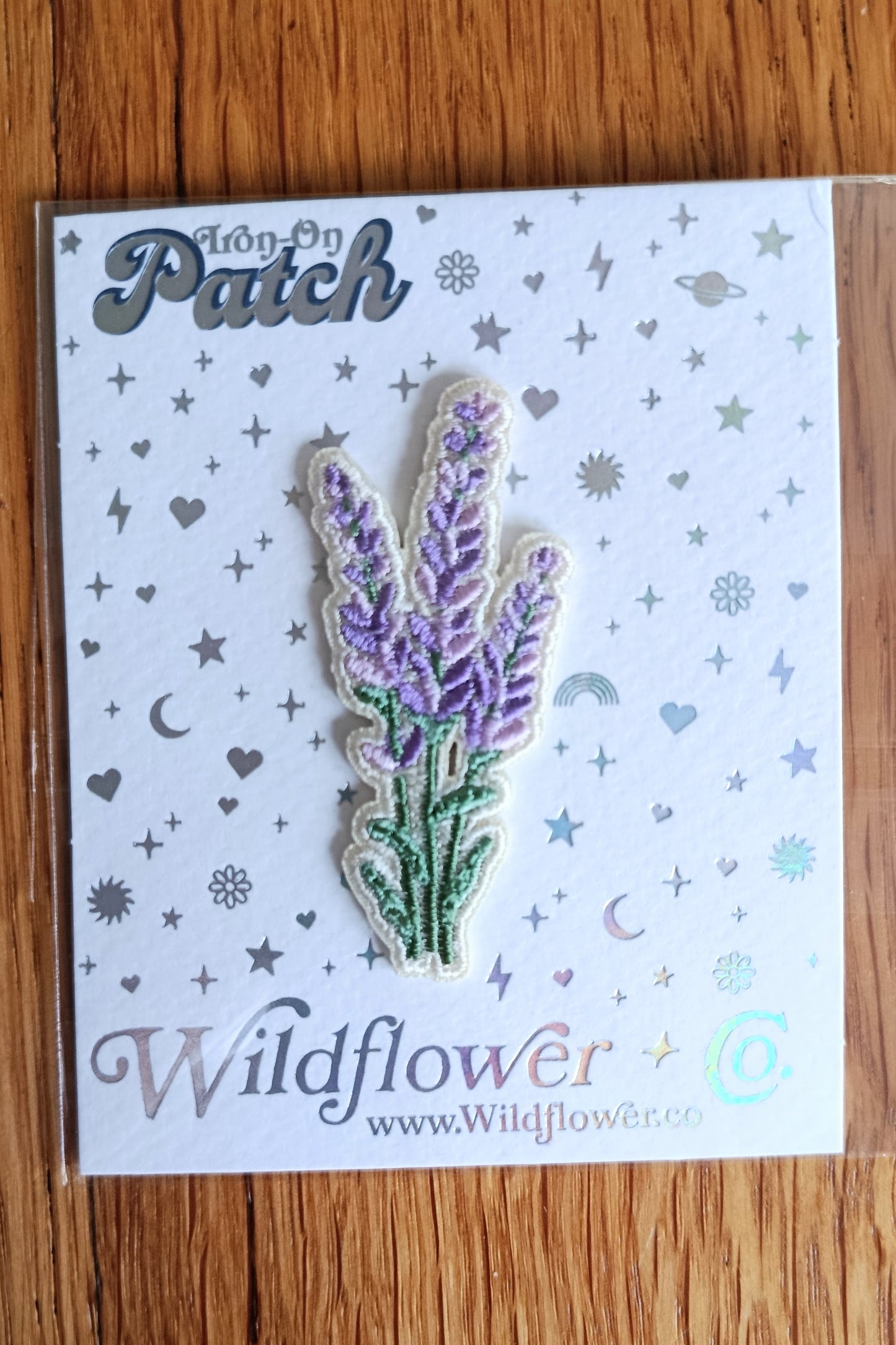 Iron on Lavender Embroidery Patch