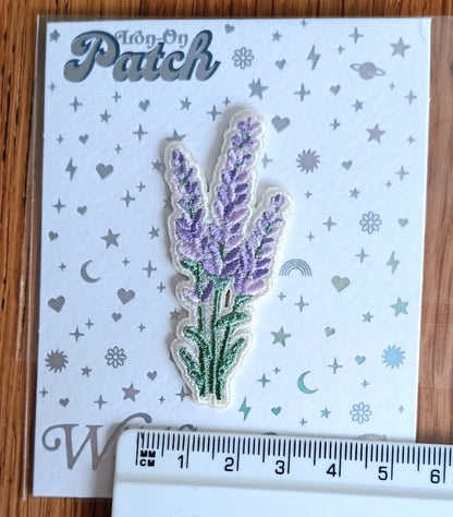 Iron on Lavender Embroidery Patch