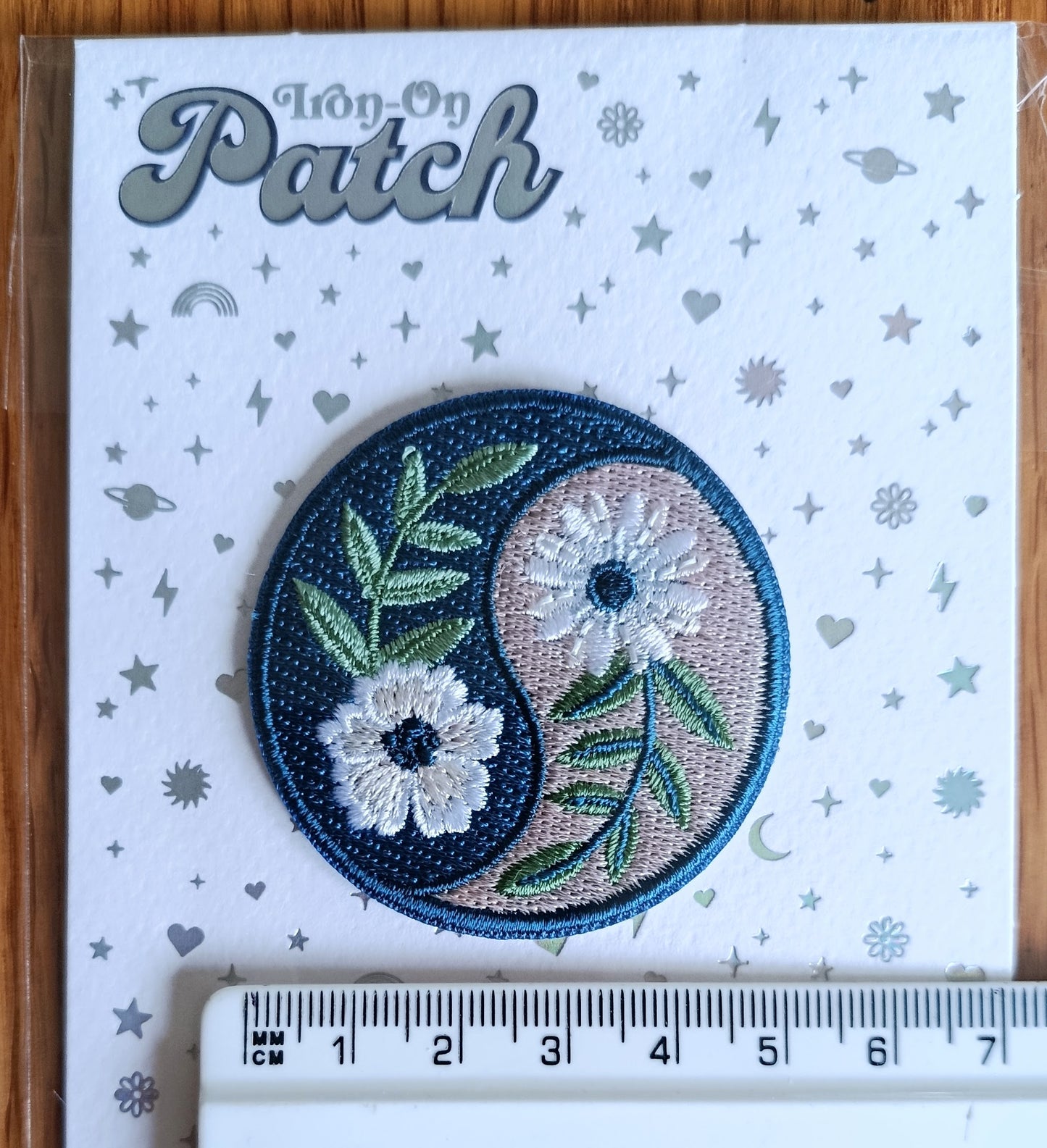 Iron on Yin Yang Floral Patch  Embroidery Patch