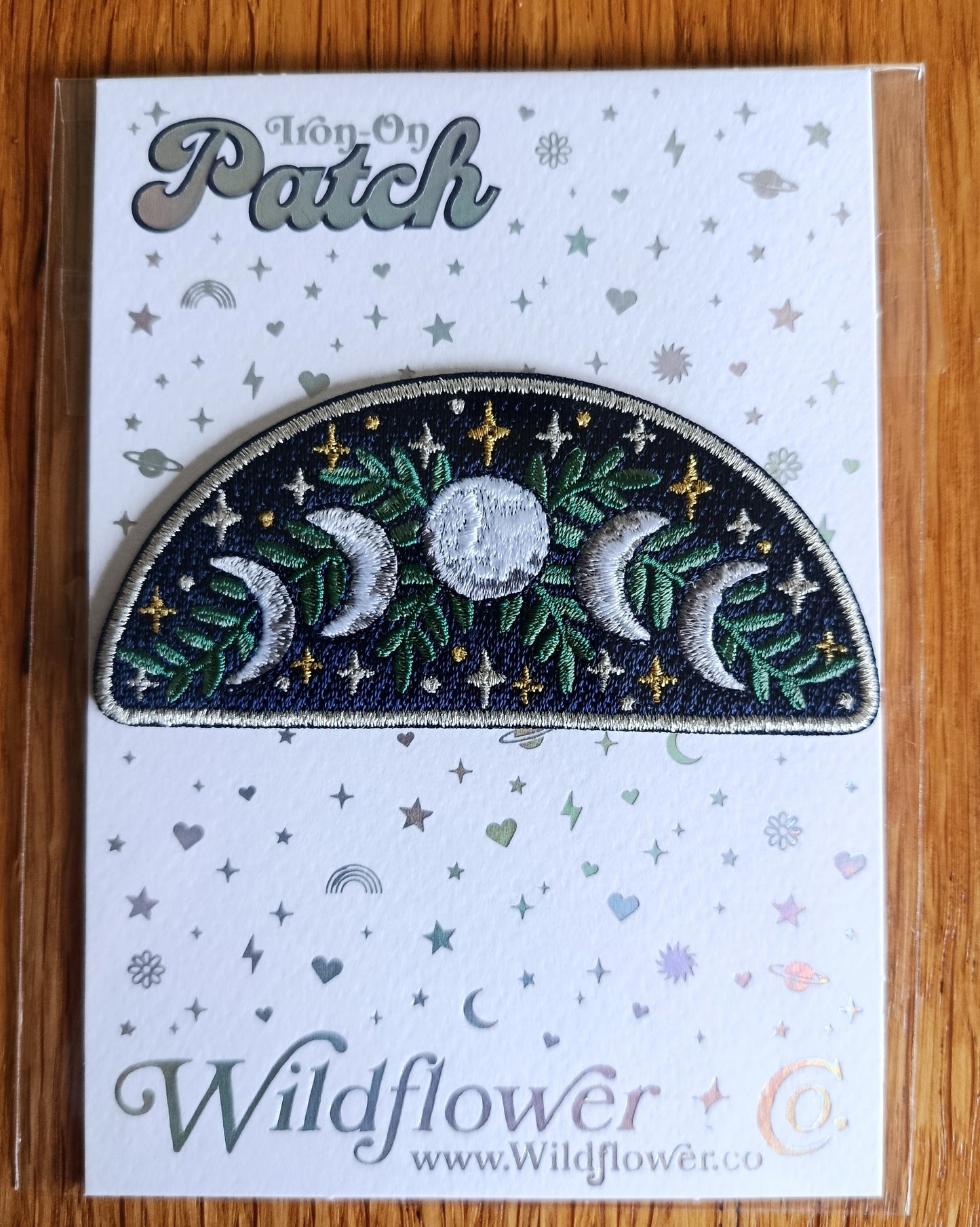 Iron on Moon Phase Embroidery Patch