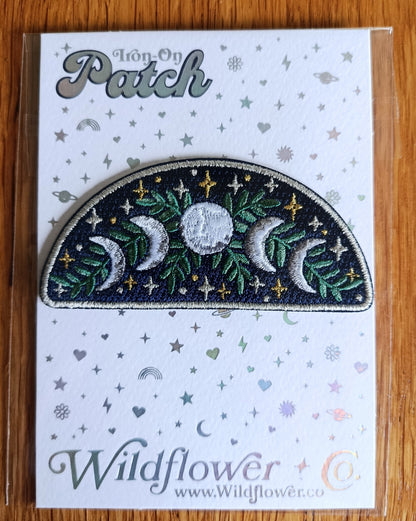 Iron on Moon Phase Embroidery Patch