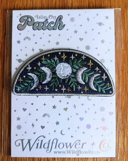 Iron on Moon Phase Embroidery Patch