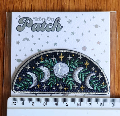 Iron on Moon Phase Embroidery Patch