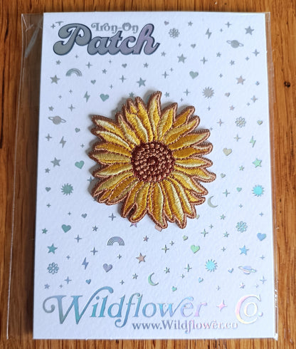 Iron on Sunflower Embroidery Patch