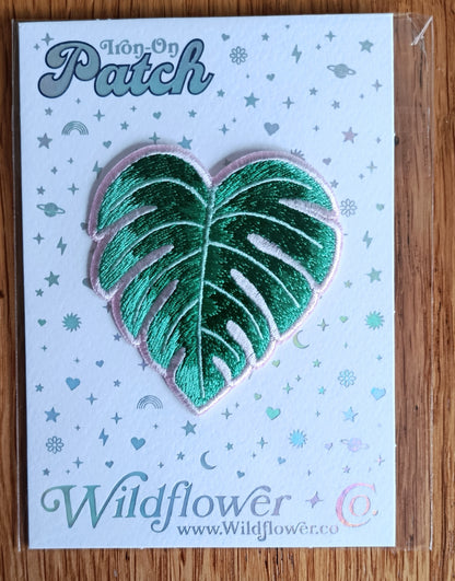 Iron on Monstera Leaf Embroidery Patch