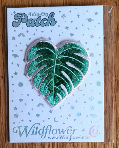 Iron on Monstera Leaf Embroidery Patch