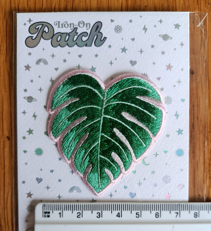 Iron on Monstera Leaf Embroidery Patch