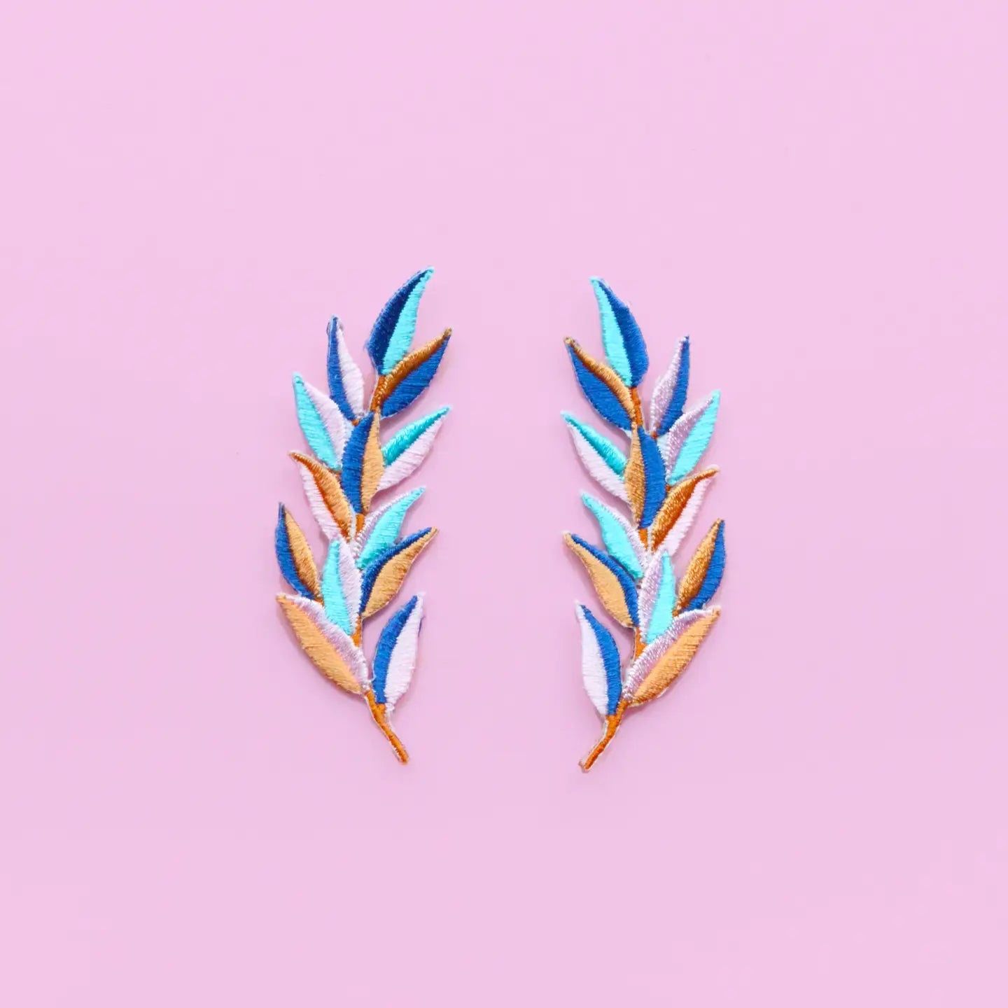 Iron on Pastel Leaf Patches