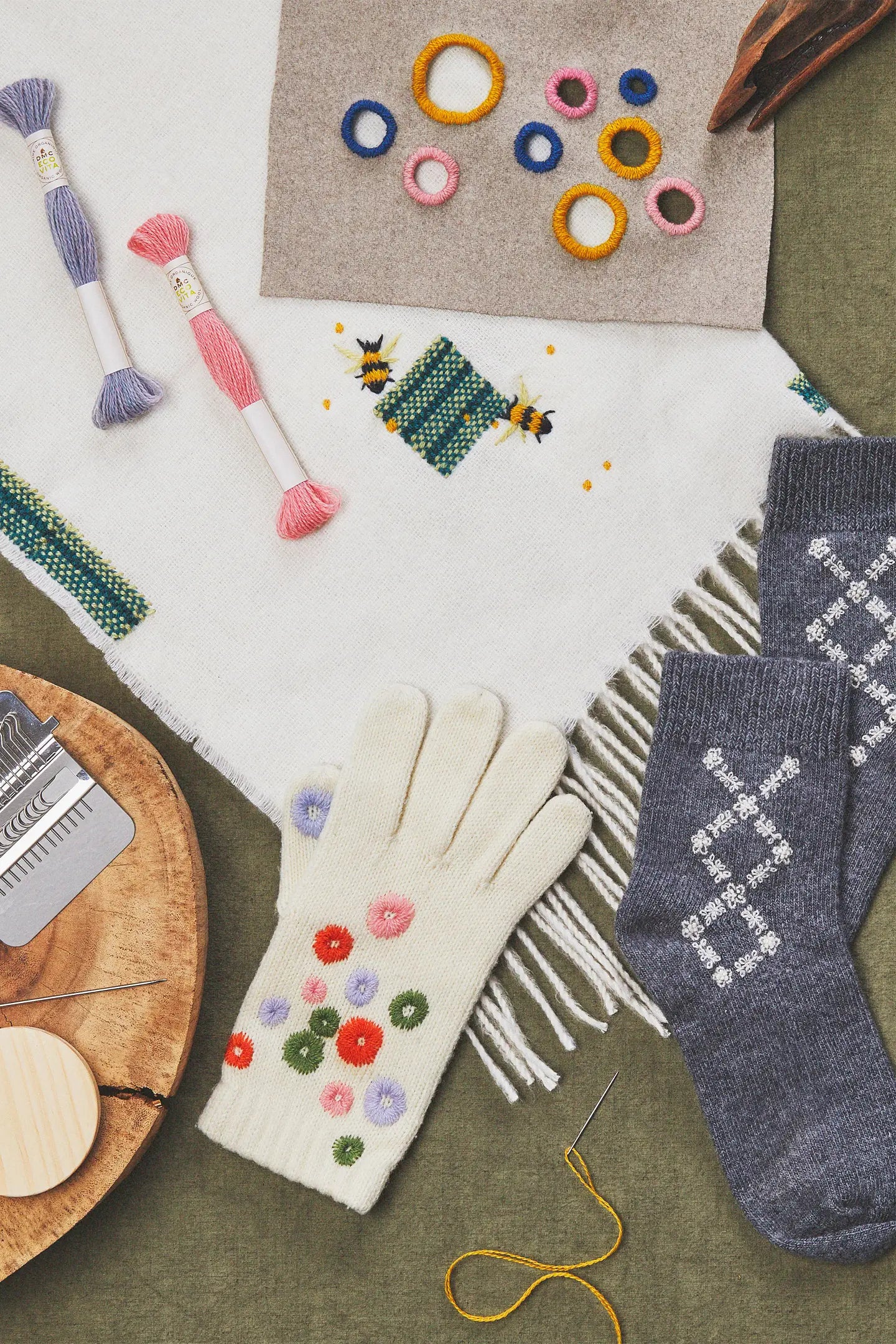 The Menders Wardobe, Eco Vita Naturally Dyed Organic Wool Thread, Weaving and Embellishing Pattern Book