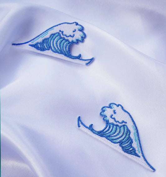 Pair of Wave Iron On Patches