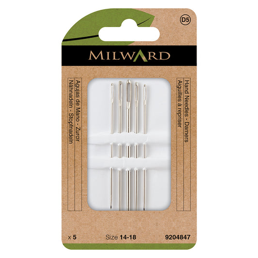 Pack of Milward hand needles with visible branding on a white background