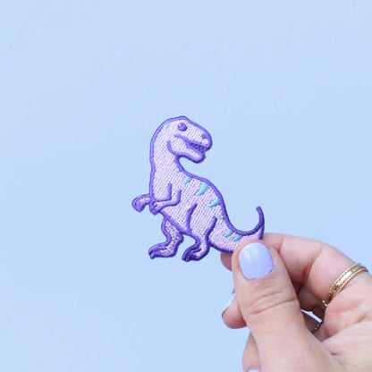 Purple T-rex Iron on Patch