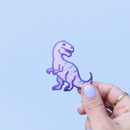 Purple T-rex Iron on Patch