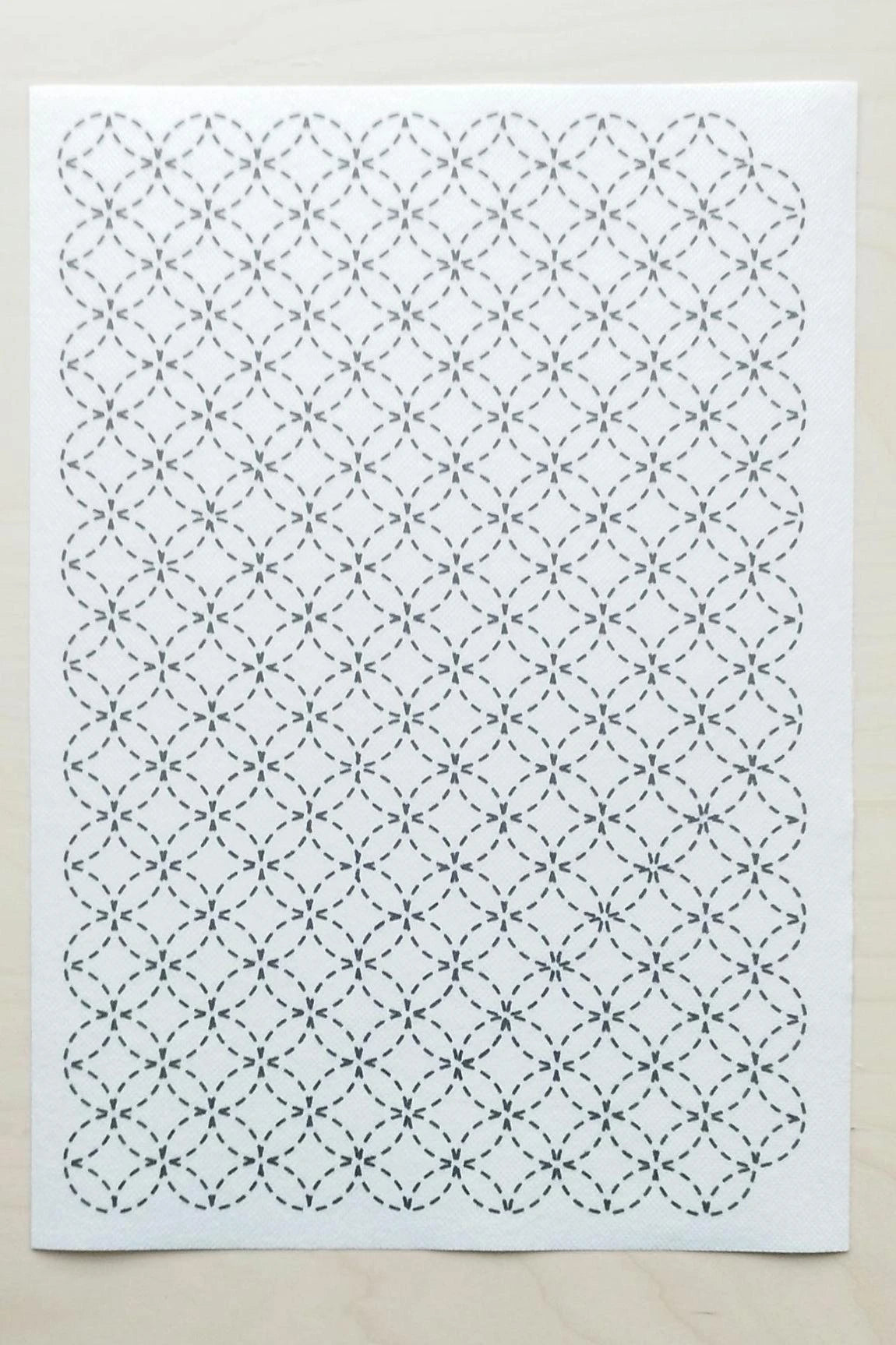 Large Washable Sashiko Transfers, Grid, Persimmon and Circles