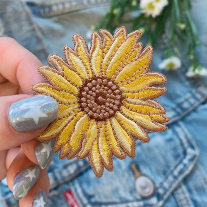 Iron on Sunflower Embroidery Patch